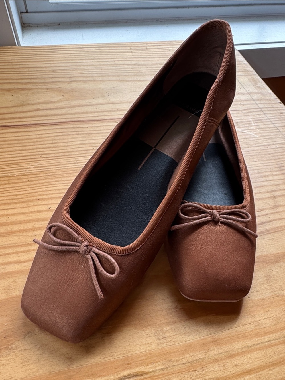 Dolce Vita Copper/Brown Square-Toe Ballet Flats
